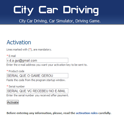 City car driving activation key no survey